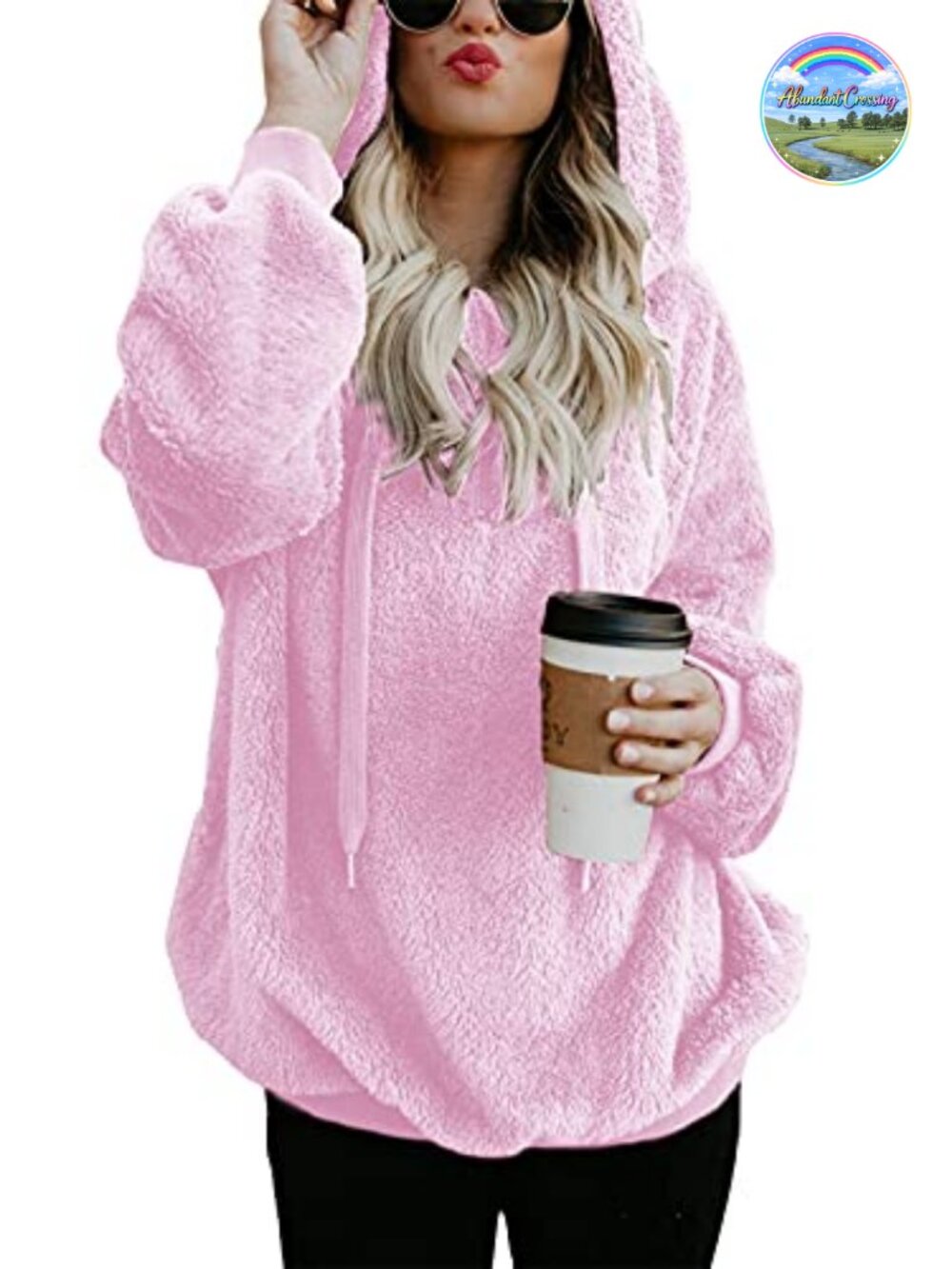 Fuzzy Sherpa Fleece Pullover Hoodie Quarter Zip Sweatshirt